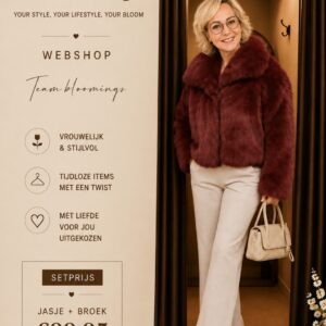 Jas Trish fluffy rood  maat m-l.