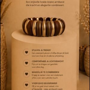 Armband  Michelle bijou coffee-goud small.