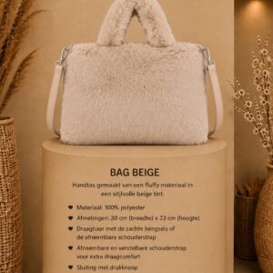 Tas fluffy beige