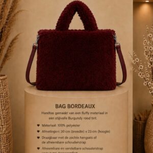 Tas fluffy bordeaux rood.