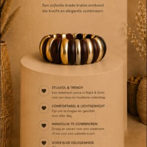 Armband  Michelle bijou zwart - goud.