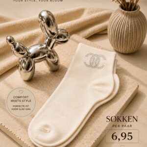 Sokken Melanie  creme  mt 36-41.