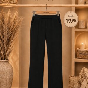 Broek Jeanet zwart met rechte pijp mt M-XXL