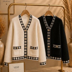 Vest Lindy zwart en wit mt M-XXL